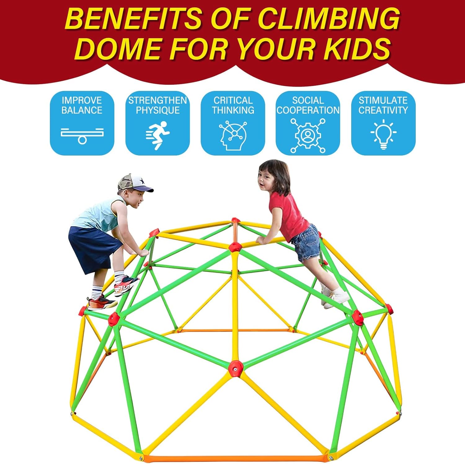 Geometric Dome Climber for Kids Outdoor Jungle Gym U729