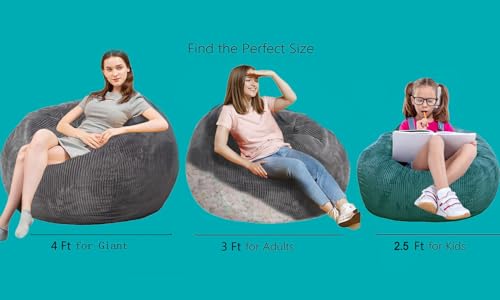 Faux Fur Bean Bag Chair for Adults with Filling Q65946