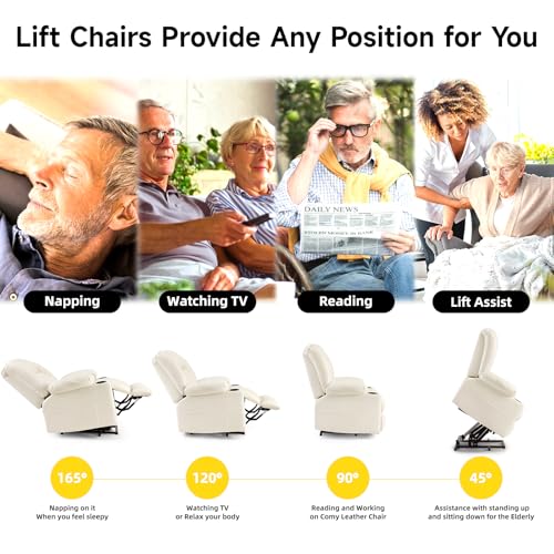 Power Lift Recliner Chair for Elderly with Heat and Massage, Adjustable Positions, Dark Brown P618617