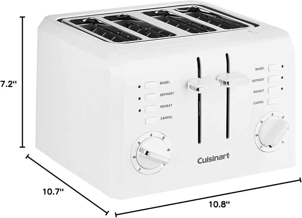4-Slice Compact Plastic Toaster, White U710