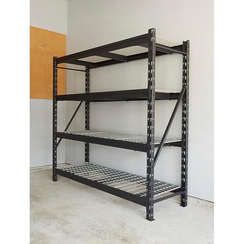 4-Tier Industrial Steel Shelving Unit, 8000-Pound Capacity, Garage Storage Rack O7523