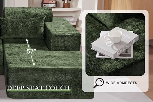 L-Shape Modular Sectional Sofa with Deep Seat, No Assembly Required C597556