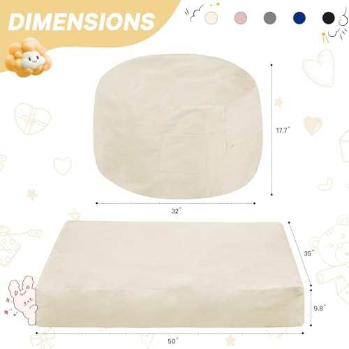 Giant Bean Bag Chair Convertible Bed with Microfiber Cover X2136