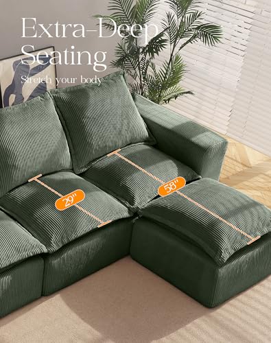 Modular Sectional Sofa with L-Shape Chaise, Deep Seat, No Assembly Required M95554