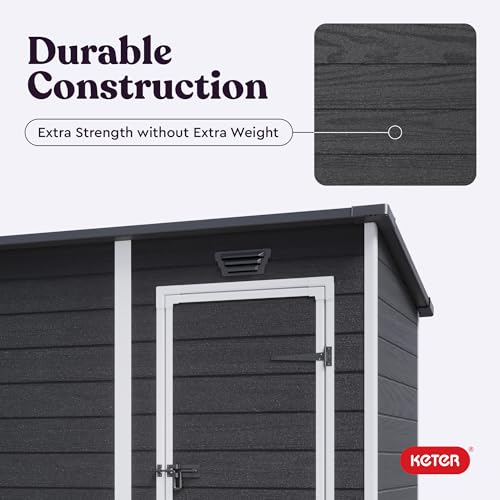 Outdoor Storage Shed 4x6 Resin for Patio Furniture, Garden Tools and Lawn Mower H639446