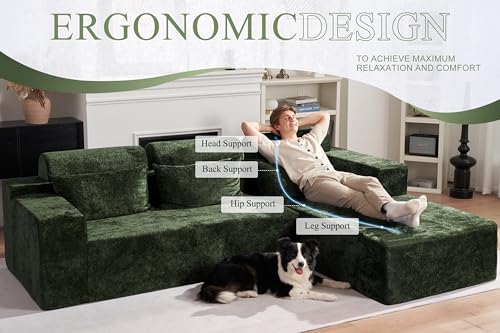L-Shape Modular Sectional Sofa with Deep Seat, No Assembly Required C597556