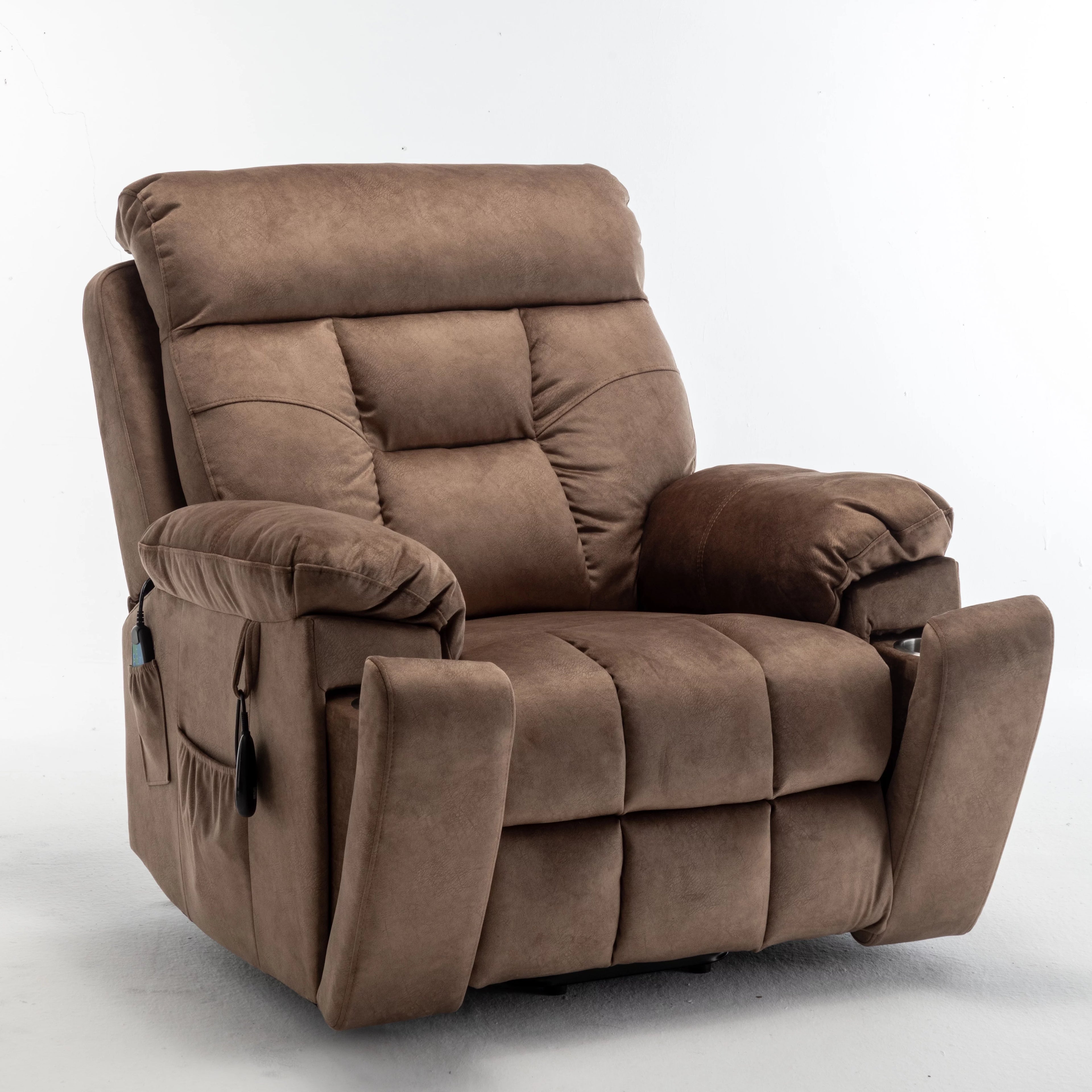 Electric Lift Recliner Chair with Heat and Massage, 3 Position, Dark Brown X83938