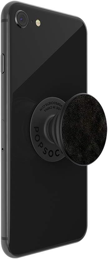 PopGrip Expanding Stand and Grip with Swappable Top for Phones & Tablets - Black Vegan Leather M42223