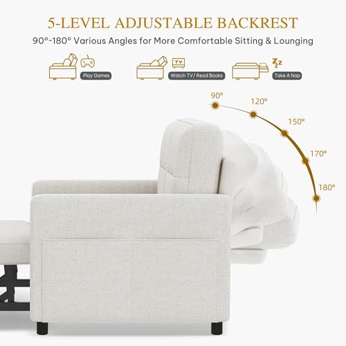 Convertible Sofa Bed 3-in-1 Sleeper with Adjustable Backrest I87565