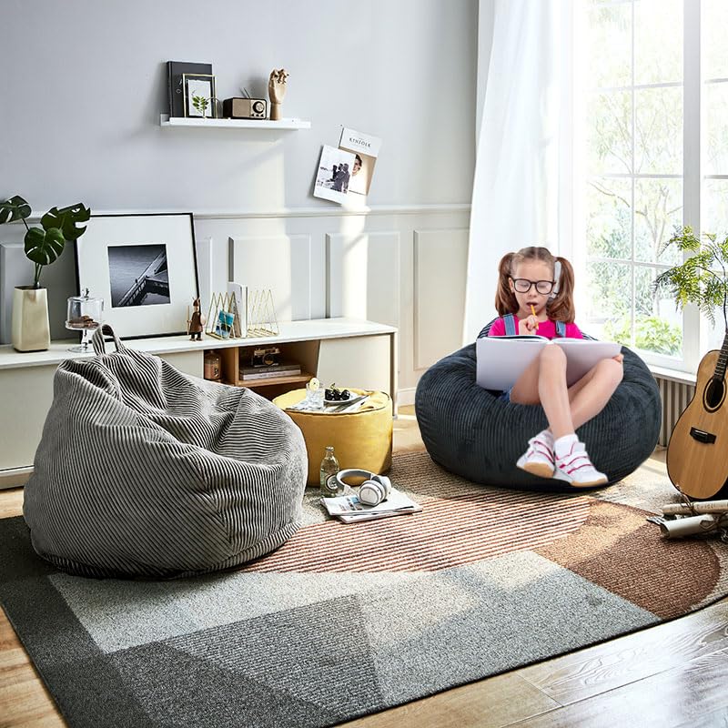Faux Fur Bean Bag Chair for Adults with Filling Q65946