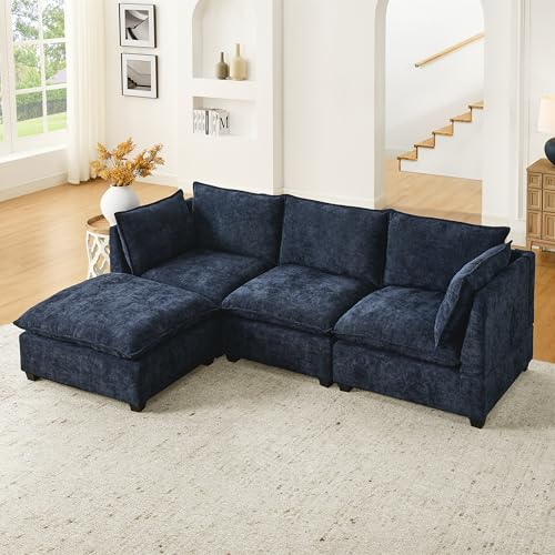 Modular Sectional Sofa with Ottoman, U-Shaped Lounge Couch H930