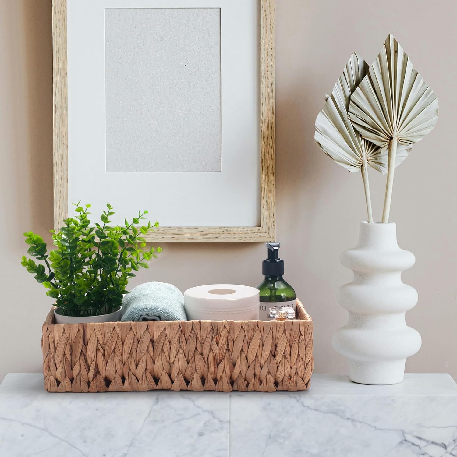 Wicker Toilet Paper Storage Basket with Handles D47201