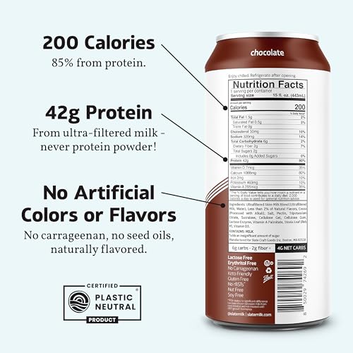Chocolate High Protein Shake, 42g Protein, Lactose Free, 15 fl oz L659217