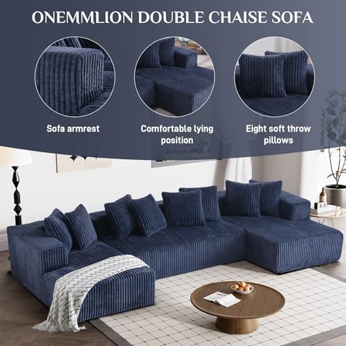 Modular Sectional Sofa with Chaise Lounge, Corduroy Memory Foam, Black Z82307