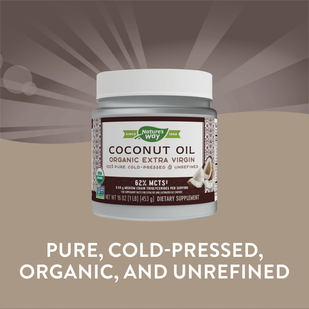 Organic Extra Virgin Coconut Oil, Cold-Pressed & Unrefined, 16 Fl Oz. U7625