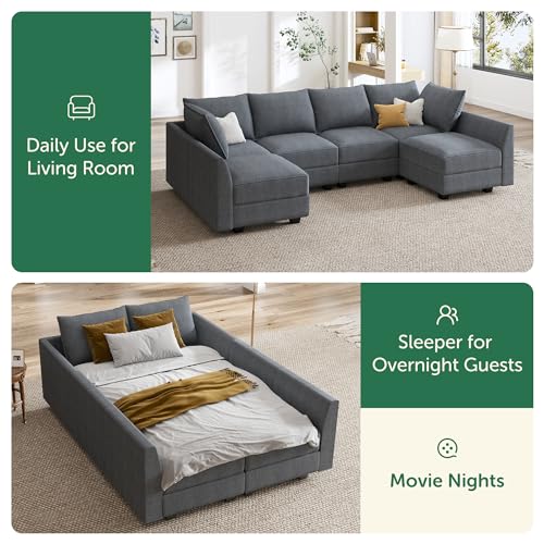 Modular Sectional Sofa with Storage, Grey Z479035
