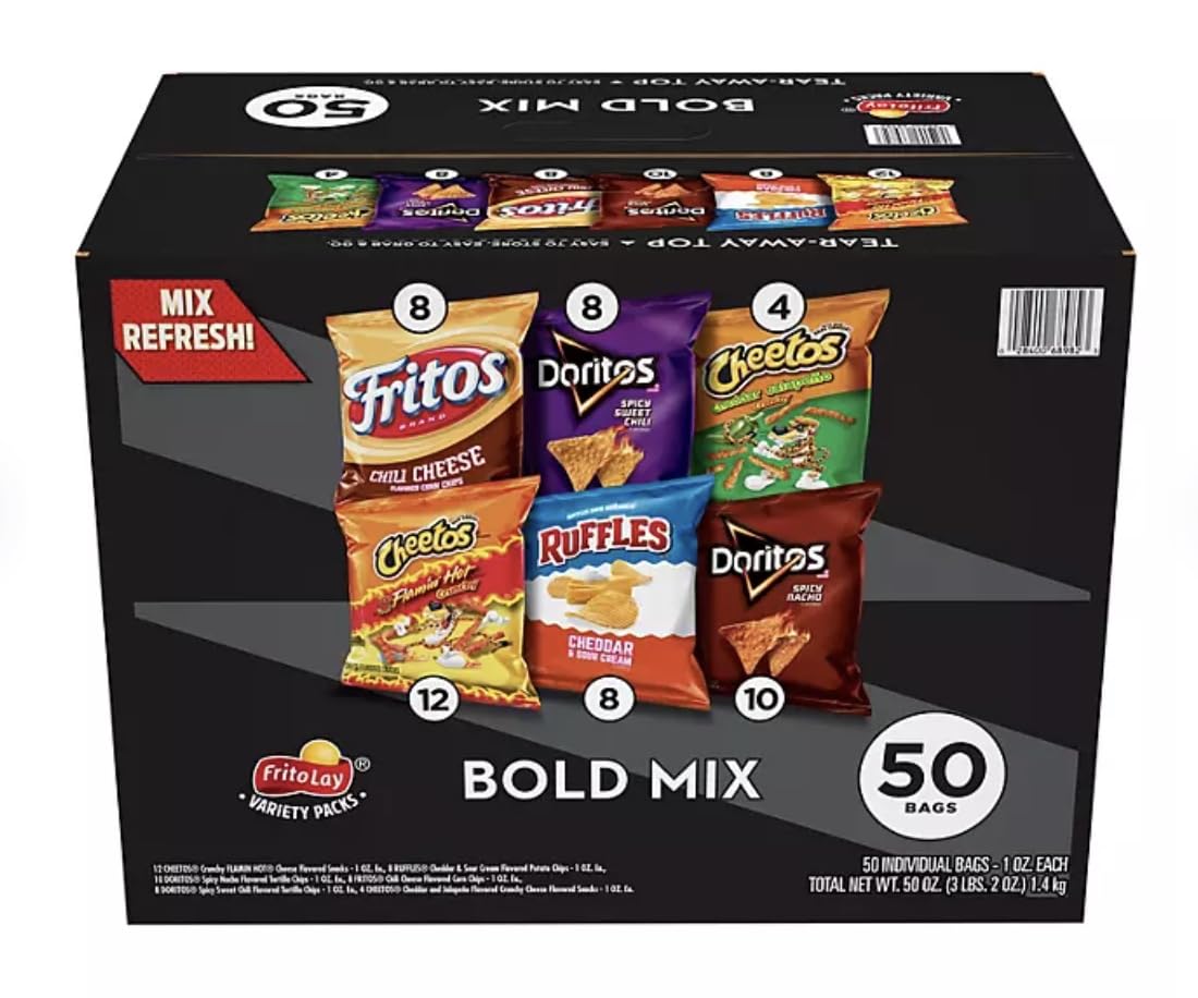 Frito-Lay Bold Mix Variety Pack Chips and Snacks (50 ct.)