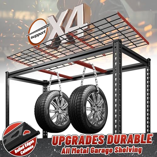 60" W Garage Shelving, 5-Tier Heavy Duty Metal Storage Shelves B8137