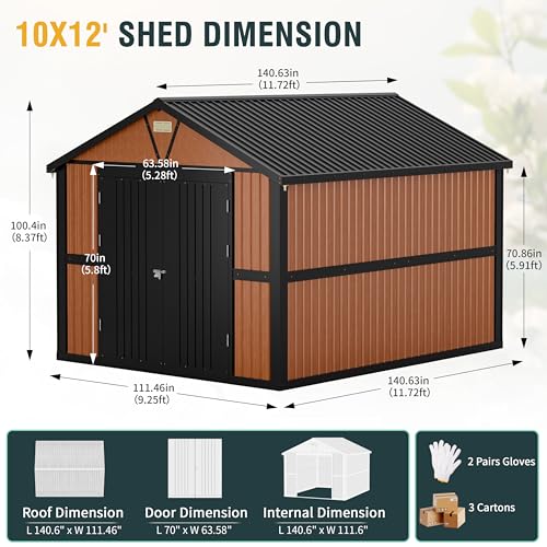 Metal Storage Shed 5x3 ft with Lockable Door for Garden and Backyard B82351
