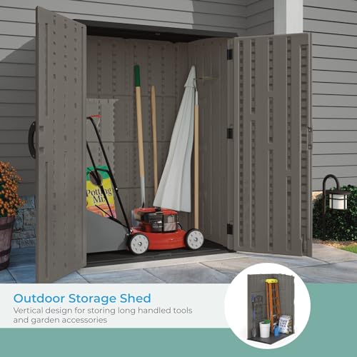 Outdoor Storage Shed with Lockable Double Doors, Weather-Resistant O4983