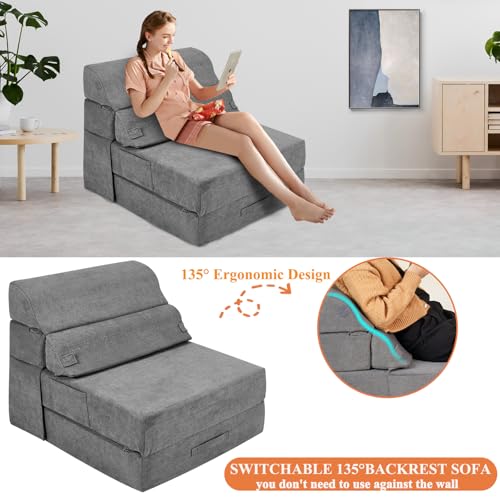 Folding Sofa Bed Convertible Sleeper Chair with Back Support I89003
