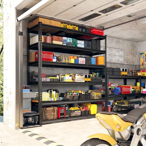 60" W Garage Shelving, 5-Tier Heavy Duty Metal Storage Shelves B8137
