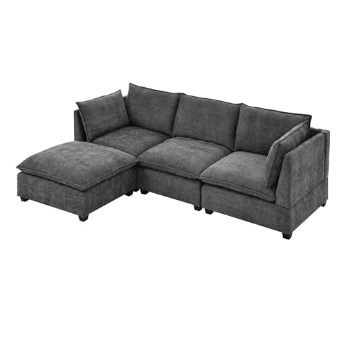 Modular Sectional Sofa with Ottoman, U-Shaped Lounge Couch H930