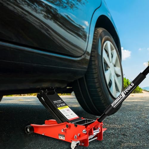 Heavy Duty Hydraulic Floor Jack, Low Profile Steel Racing Jack, 2 Ton Capacity, Blue H1350