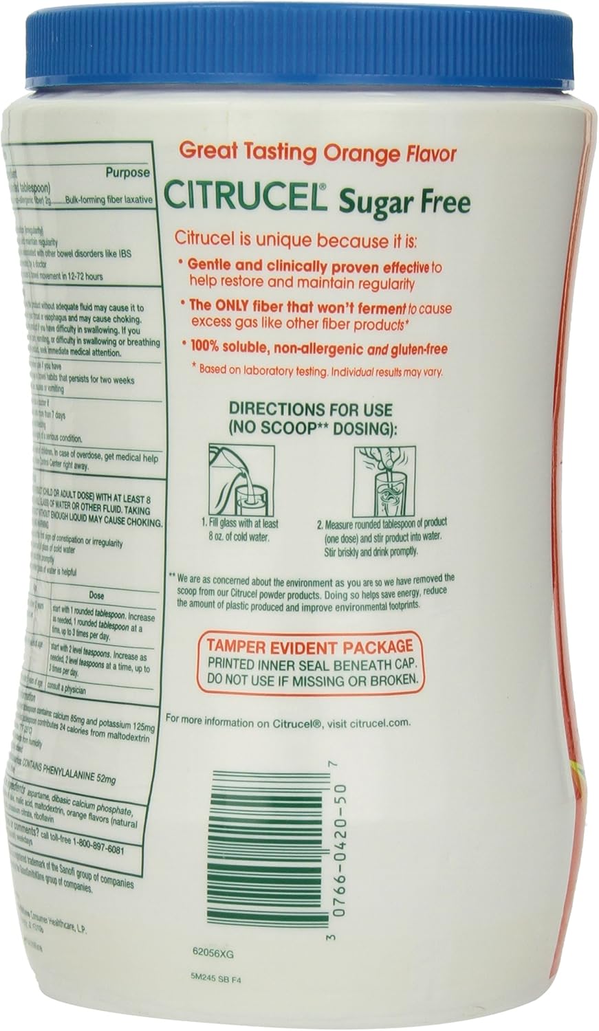 Sugar Free Fiber Therapy, Orange, 32 oz C8896