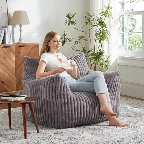 Plush Bean Bag Chair with Armrests for Adults and Teens M473