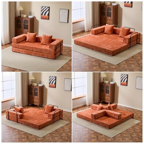 Foldable Floor Sofa Bed with Pillow Back and Armrest, Dark Gray S29408