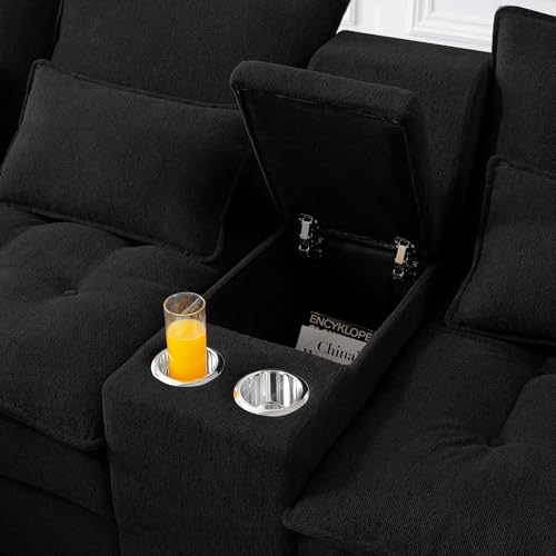 Modular Sectional Sofa with Ottoman, U-Shaped Lounge Couch H930