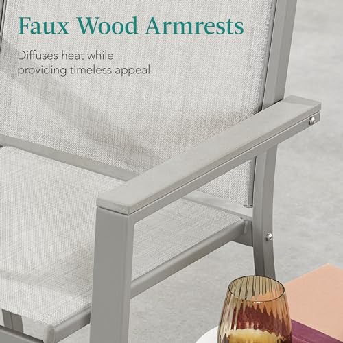 Outdoor Textilene Patio Conversation Set with Loveseat and Coffee Table V736