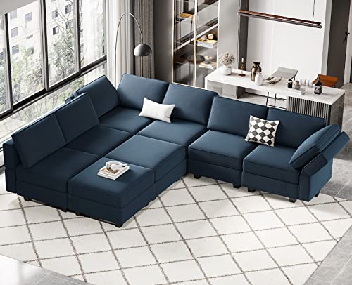 Modular Velvet Sectional Sofa with Chaise Lounge and Storage X4138