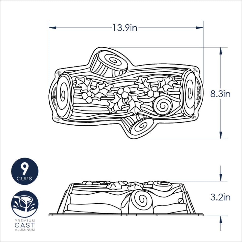 Yule Log Cake Pan, Silver P841070