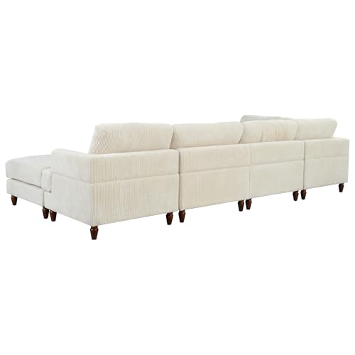 Modular Sectional Sofa with Ottoman, U-Shaped Lounge Couch H930