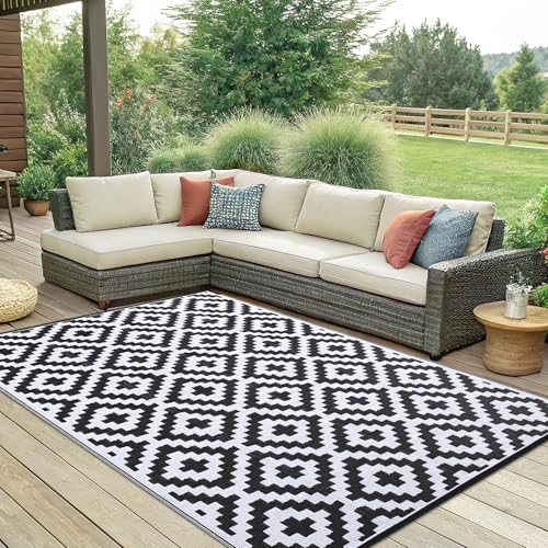 Waterproof Outdoor Rug 5x8 ft, Reversible Plastic Straw Patio Mat Z2613