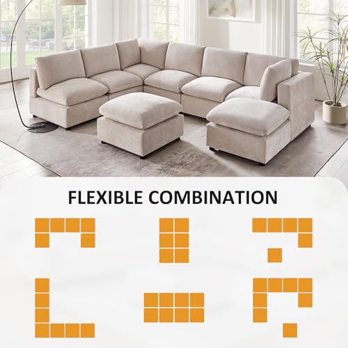 Modular Sectional Sofa with Ottoman for Small Apartments G42700