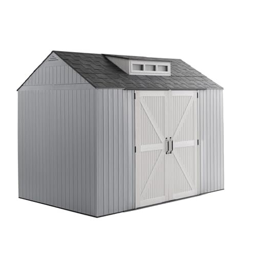 Outdoor Resin Storage Shed with Floor, Weatherproof, 7x7 FT U80308