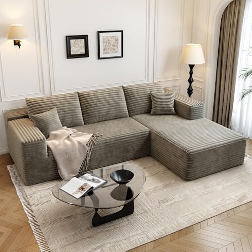 Modular Sectional Sofa with Ottoman, U-Shaped Deep Seat Couch for Living Room O870
