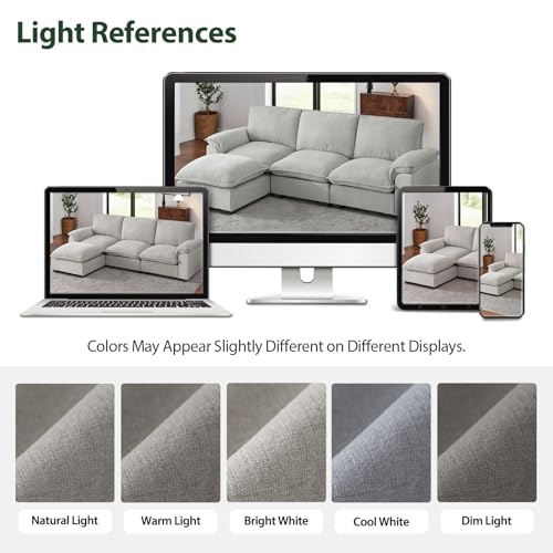 L Shaped Sectional Sofa Chenille Fabric for Living Room N6790