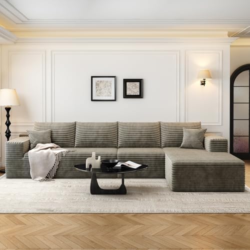 Modular Sectional Sofa with Ottoman, U-Shaped Deep Seat Couch for Living Room O870