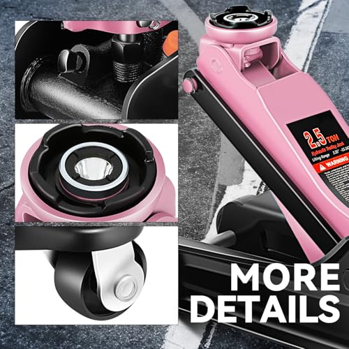 4 Ton Low Profile Floor Jack, Heavy Duty Steel Hydraulic with Dual Pistons Quick Lift Pump P3195