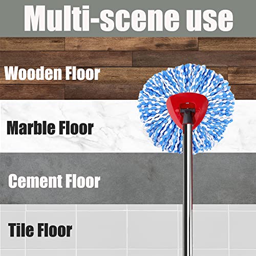Spin Mop Replacement Head, Base and Handle with Microfiber Refills R8769