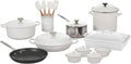 Le Creuset White 20 Piece Mixed Material Cookware Set