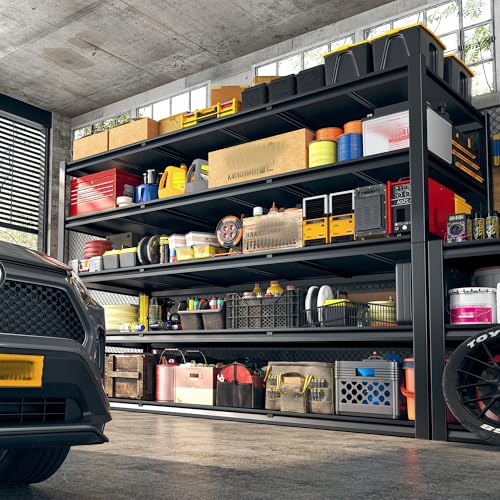 60" W Garage Shelving, 5-Tier Heavy Duty Metal Storage Shelves B8137