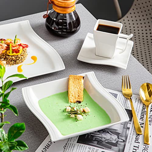 Ivory White Porcelain Dinnerware Set, 60 Piece for 12 H670941