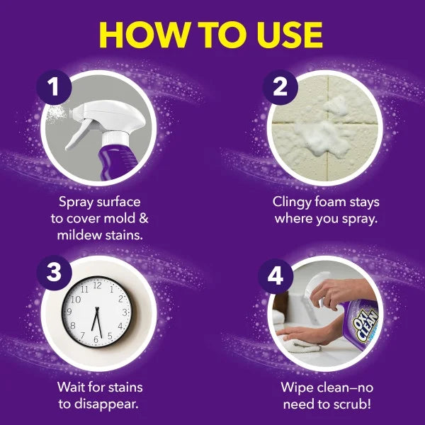 Bathroom Mold & Mildew Stain Remover, No Drip Foam, 30 oz. Pack of 4 T85752