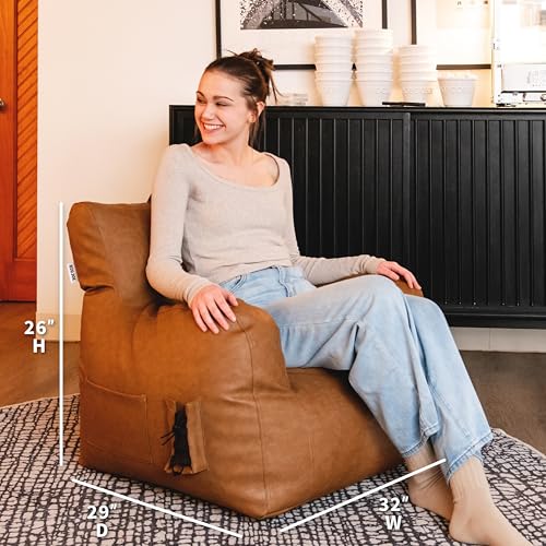 Dorm Bean Bag Chair with Drink Holder and Pocket, 3 feet R2503