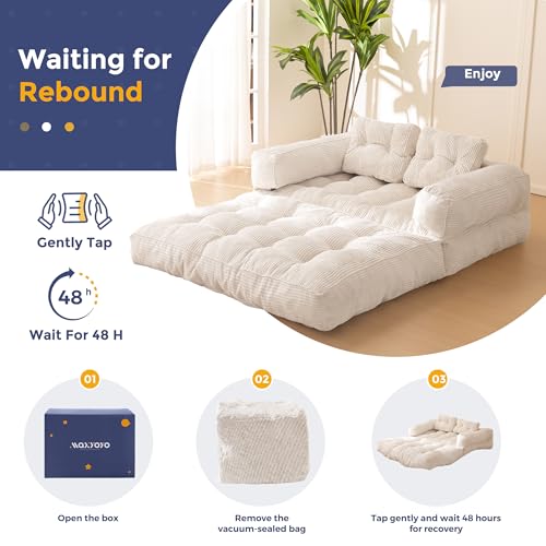 Folding Sofa Bed, L-Shaped Convertible Sleeper Couch with Armrest and Pillow, Dark Grey M375676